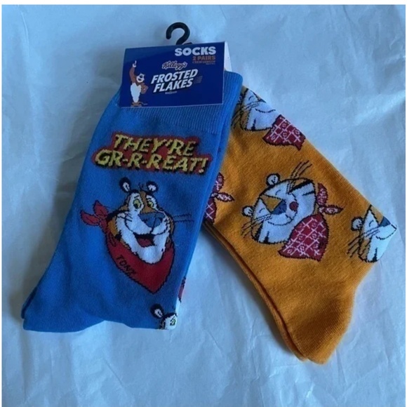 Kelloggs Unisex Tony the Tiger Adult Crew Socks Size 8-12 - Picture 4 of 4